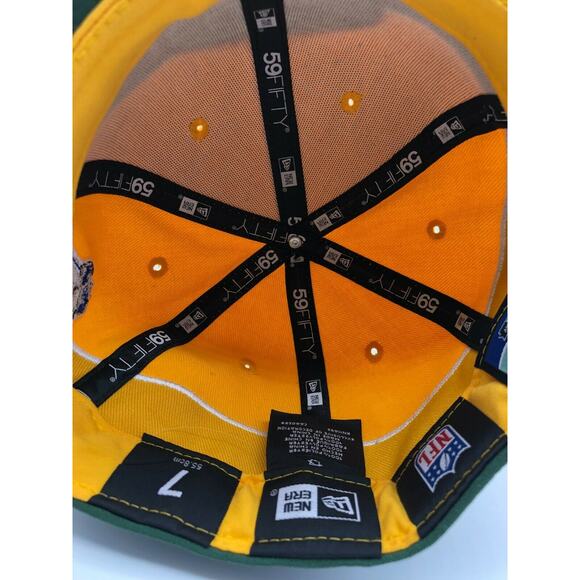 Green Bay Packers Embroidered New Era 59Fifty Fitted Hat Cap Draft NFL Size 7 - Picture 7 of 12